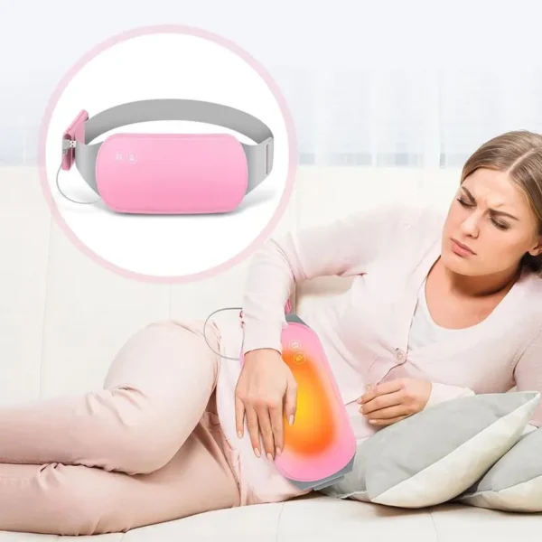 Cinturón Térmico para Cólicos Menstruales Calor + Vibración (Rosa)