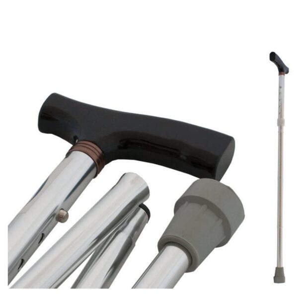 Bastón Plegable de Aluminio Portátil – Ajustable, Liviano y Antideslizante