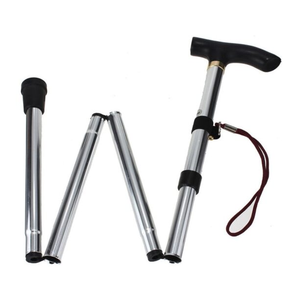 Bastón Plegable de Aluminio Portátil – Ajustable, Liviano y Antideslizante