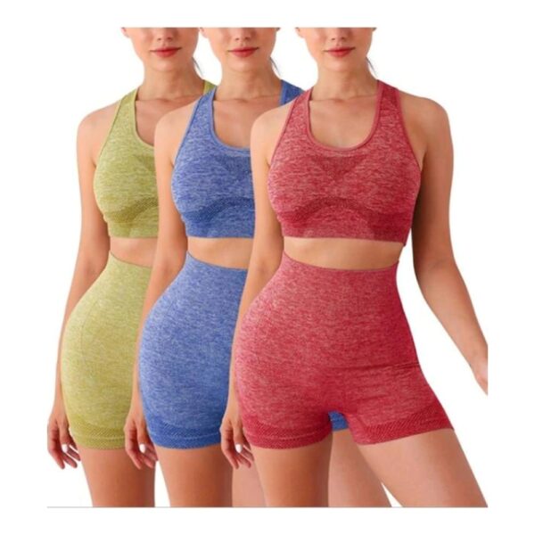 Conjunto Deportivo Mujer 2 Piezas – Short Levanta Cola y Top de Compresión